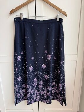 Christopher & Banks Floral Midi Skirt Size 6P Church Cottagecore Prairie Classic